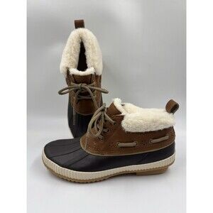 JSport Women's Mary Faux Fur Trimmed Slip On Duck Boots Size 7 M Waterproof